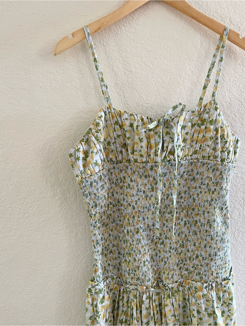 NWT Free People Floral Smocked Midi Dress M Milkmaid Prairie Cottagecore Boho - Picture 6 of 12